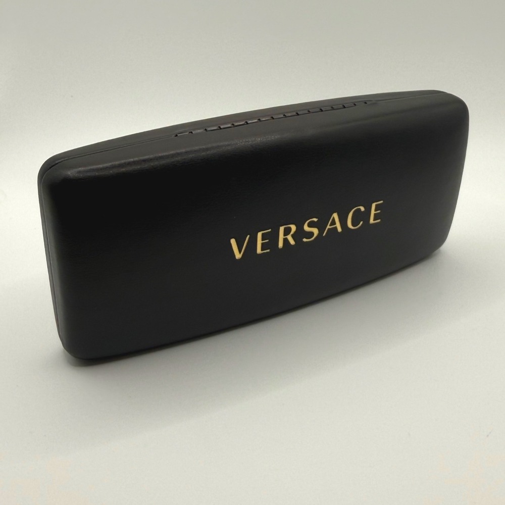 Versace Sunglasses Case Black Gold Logo Hard Clamshell Eyewear Protector  READ